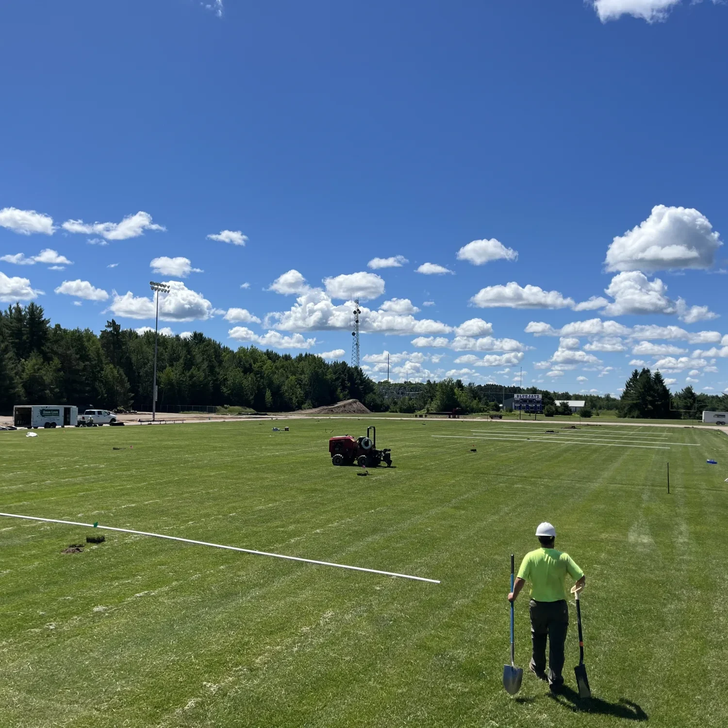 Three Lakes athletic field sprinkler install